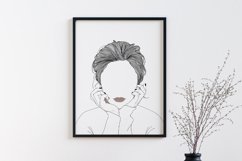 Minimalist Printable Wall Art,Charming woman face Product Image 1