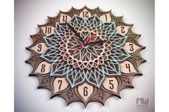 C23 - Wall Clock for Laser cut, Mandala Clock DXF pattern Product Image 6