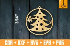 SET of 6 Christmas bauble for Laser cut | Xmas Decor Product Image 4