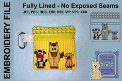 Farm Animals Mini Zipper Bag / Fully Lined, 4X4 HOOP Product Image 1