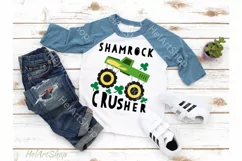 Monster truck svg, St Patrick's day svg, Shamrock crusher Product Image 2