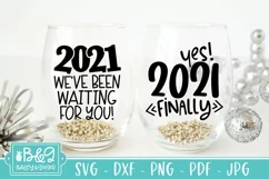 2021 New Year's Wine Glass SVG Sayings - Set of 2 Product Image 1