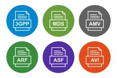 Set Of File Formats Icons Product Image 1
