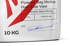 Powder Bag Mockup Half Side View Product Image 4