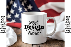 4th of July white 11oz blank coffee mug mockup Product Image 1