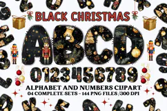 Christmas Alphabet png clipart, christmas letters doodle Product Image 1