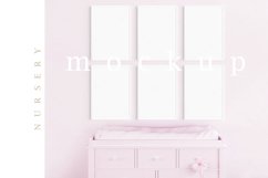 Girl&#039;s Room Nursery A4 White Frame Digital Pink Mockup/M207 Product Image 1