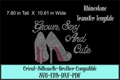 Grown Sexy and Cute Rhinestone SVG Template - Shoes Product Image 1