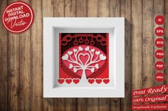 3D Papercut Layered Heart Tree with Decoration Illustration Product Image 5