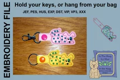 ITH Funky Dog Vinyl Key Fob or Bag Tag - Snap Product Image 1