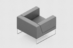 Isometric Arm Chair 3D isolated render Product Image 1
