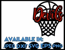 Basketball svg SVG DXF JPEG Silhouette Cameo Cricut Devils Product Image 3