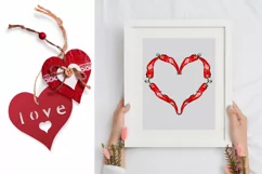 Valentine pepper Heart Clipart. Love Png Product Image 4