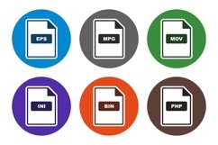 Set Of File Formats Icons Product Image 1