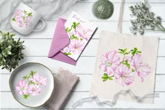 Floral Sublimation PNG. Pink Watercolor Flower Clipart Product Image 3