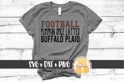 Football Pumpkin Spice Lattes Buffalo Plaid - Football SVG Product Image 1