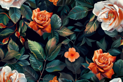 Orange Roses on Black Background Wallpaper Product Image 1