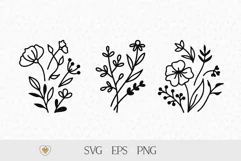 Wildflower svg, Bouquet svg, Floral branch png Product Image 1