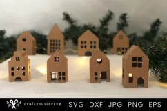 Christmas Village Svg Bundle |DIY Christmas 3D House - Free Design of The Week Product Image 3