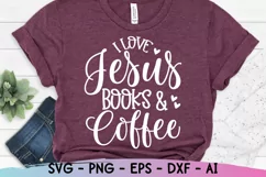 I Love Jesus Books and Coffee Svg, Christian Svg, Book Nerd Product Image 1