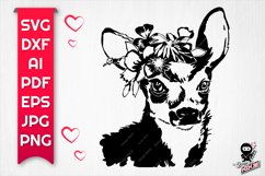 Baby Deer with Flowers | SVG, AI, Dxf &amp; Png Cut file Product Image 1