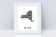 New York map with hearts Product Image 1