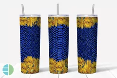 Skinny Tumbler Sublimation Design - Sunflower Leopard Print Product Image 6