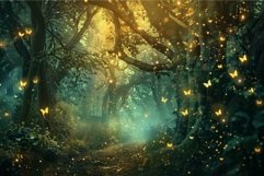 Enchanted forest path with glowing butterflies Product Image 1