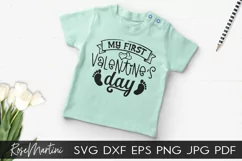 My First Valentine's Day SVG Valentines Day Baby Kids V-Day Product Image 2