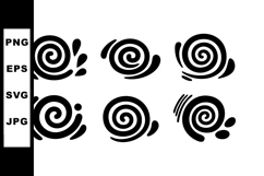 Abstract spiral swirl design vector set with black artistic Product Image 1