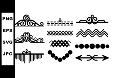Decorative ornamental line borders and dividers vector set w Product Image 1