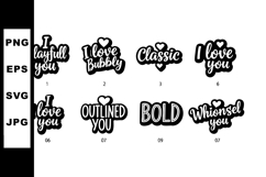 Playful love and classic bold outlined whimsical text vector Product Image 1