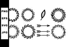 Laurel wreath vector set with arrow and leaf elements for de Product Image 1