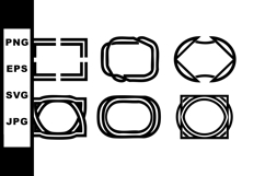 Abstract geometric frames set with rounded and angular corne Product Image 1