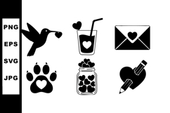 Love symbols collection with heart shapes in various designs Product Image 1