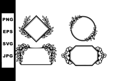 Decorative floral frames and wreaths vector set with elegant Product Image 1