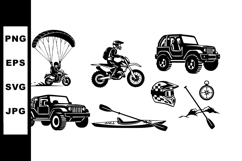 Off-road adventure collection with jeep motorcycle kayak hel Product Image 1