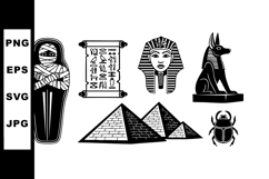 Ancient Egyptian symbols vector set including mummy, hierogl Product Image 1
