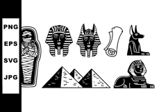 Ancient Egyptian symbols vector set including mummy, pharaoh Product Image 1