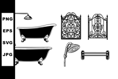Vintage bathroom bathtub showerhead hand shower wrought iron Product Image 1