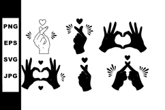 Hand Gesture Symbols Expressing Love and Affection in Black Product Image 1