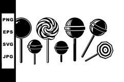 Variety of black and white lollipops vector set with differe Product Image 1