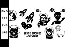 Space buddies adventure with astronaut animals and aliens in Product Image 1