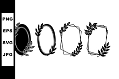 Decorative vintage floral frames with leaves vector design f Product Image 1