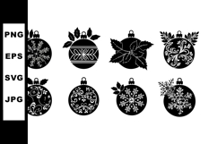 Christmas ornaments vector set with intricate snowflake and Product Image 1