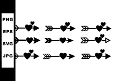 Heart arrow icons set decorative romantic symbols for love a Product Image 1