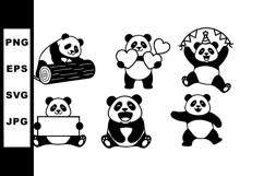 Cute panda bears in various playful and loving poses with he Product Image 1