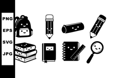School supplies icons collection with backpack pencil books Product Image 1