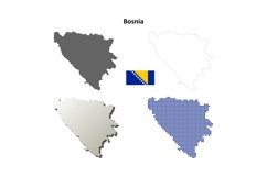 Bosnia and Herzegovina outline map set Product Image 1