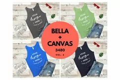 Bohemian Bella Canvas 3480 Tank Top Vest Mockup Flat Lay V4 Product Image 1